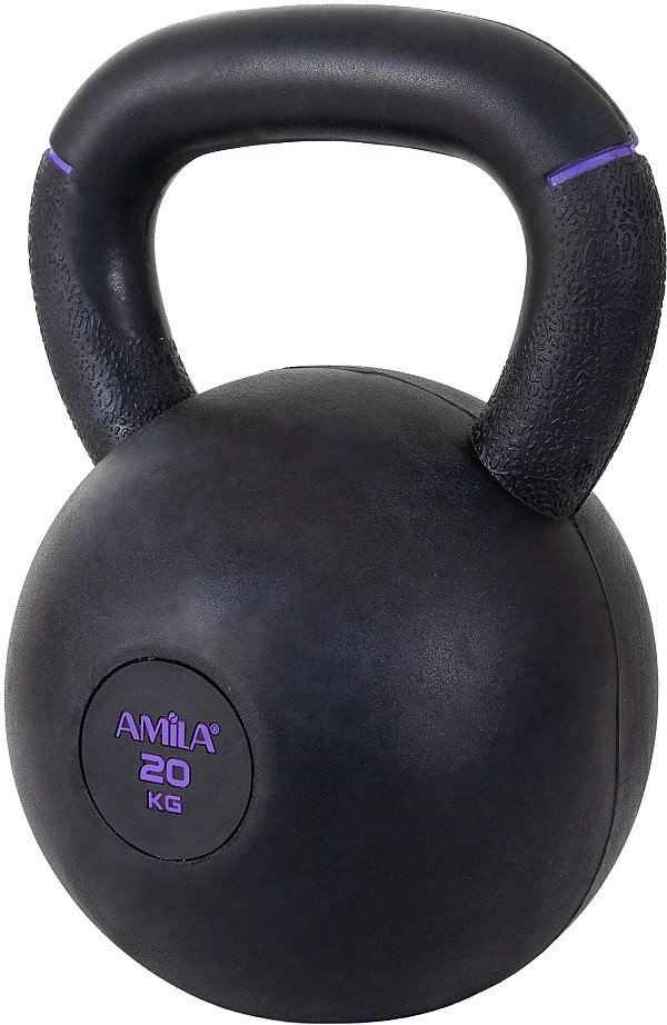 AMILA Kettlebell Original Rubber 20 kg - Μαύρο / Μωβ 90479
