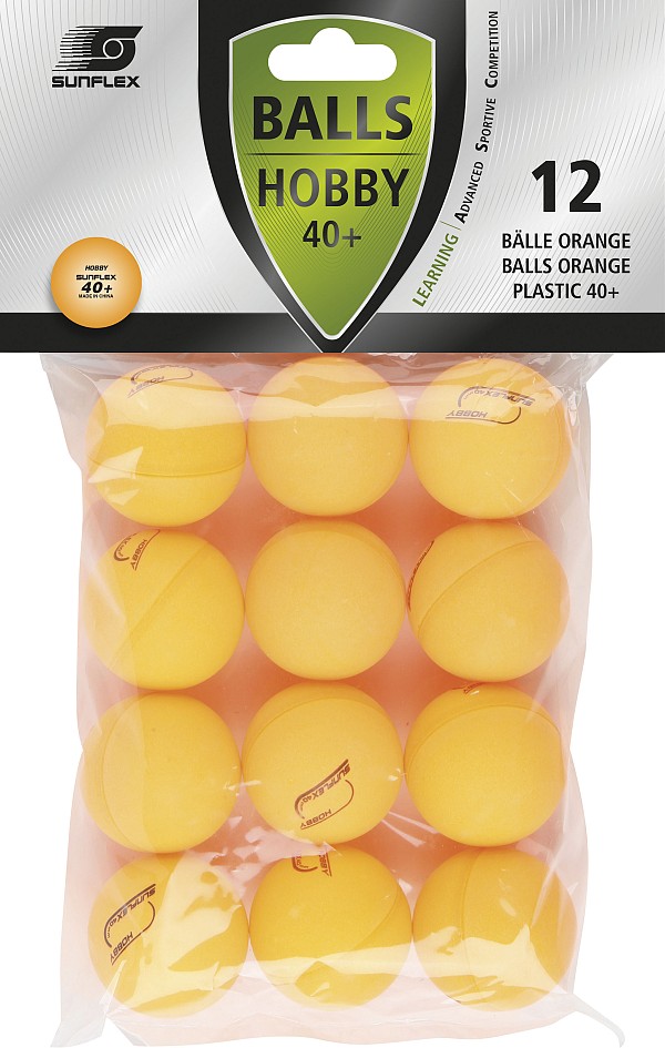 Μπαλάκια Ping Pong Sunflex Hobby PVC 12 Τεμάχια Πορτοκαλί 97261