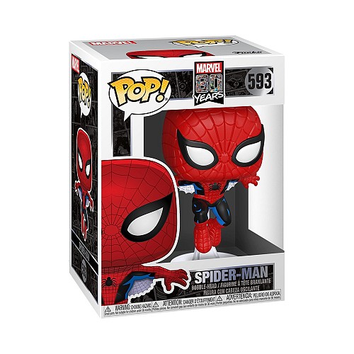 Funko Pop! Marvel 80 Years: Spider-Man (First Appearance) #593 Bobble-Head Vinyl Figure