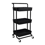 ESTIA ΤΡΟΛΕΪ ΑΠΟΘΗΚΕΥΣΗΣ ΜΕΤΑΛΛΙΚΟ 3 ΕΠΙΠΕΔΩΝ 43x36x86cm ΜΑΥΡΟ 01-8635