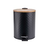 ESTIA ΧΑΡΤΟΔΟΧΕΙΟ ΜΠΑΝΙΟΥ BAMBOO ESSENTIALS SOFT CLOSE 5lt ΜΑΥΡΟ 02-12748