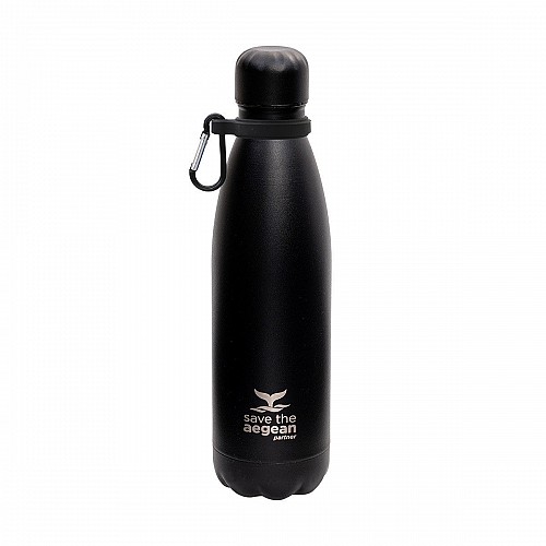 ESTIA ΘΕΡΜΟΣ TRAVEL FLASK SAVE THE AEGEAN 500ml MIDNIGHT BLACK 01-7799