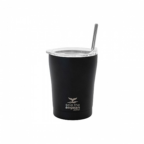 ESTIA ΘΕΡΜΟΣ COFFEE MUG SAVE THE AEGEAN 350ml MIDNIGHT BLACK 01-12083
