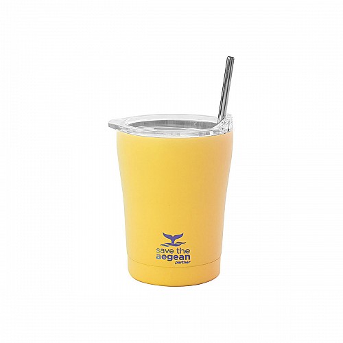 ESTIA ΘΕΡΜΟΣ COFFEE MUG SAVE THE AEGEAN 350ml PINEAPPLE YELLOW 01-12458