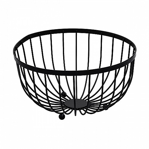 ESTIA ΦΡΟΥΤΙΕΡΑ ΜΕΤΑΛΛΙΚΗ 25x13cm ΜΑΥΡΗ 01-1407