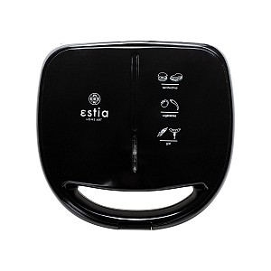 ESTIA ΤΟΣΤΙΕΡΑ BLACK & INOX 2 ΘΕΣΕΩΝ 850w ΜΕ ΑΠΟΣΠΩΜΕΝΕΣ ΑΝΤΙΚΟΛΛΗΤΙΚΕΣ ΠΛΑΚΕΣ 06-10041