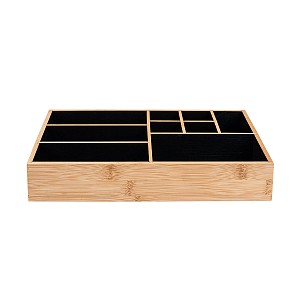 ESTIA ΘΗΚΗ ΟΡΓΑΝΩΣΗΣ ΚΑΛΛΥΝΤΙΚΩΝ BAMBOO 9 ΘΕΣΕΩΝ 33x21x9cm 02-13127