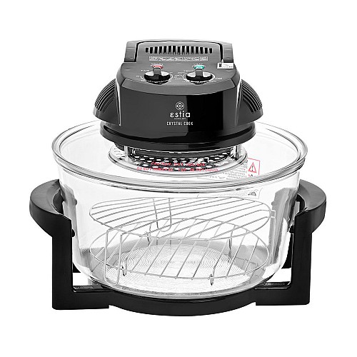 ESTIA STORM ΦΟΥΡΝΑΚΙ ΡΟΜΠΟΤ CRYSTAL COOK 1400w 12lt ΜΕ ΑΝΤΙΣΤΆΣΕΙΣ ΜΑΥΡΟ 06-16555