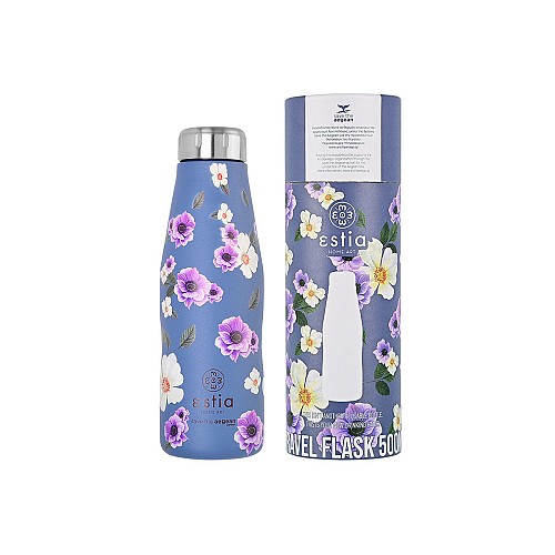 ESTIA ΘΕΡΜΟΣ TRAVEL FLASK SAVE THE AEGEAN 500ml GARDEN BLUE 01-16654