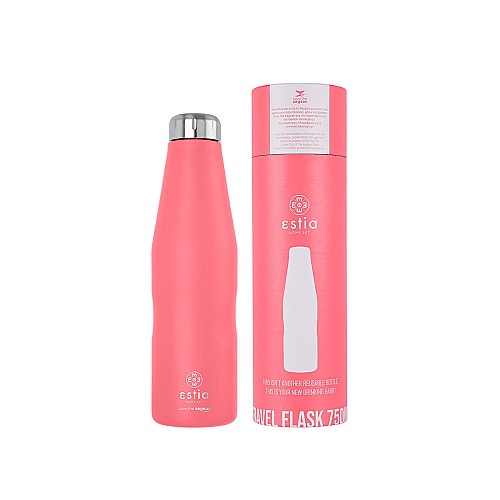 ESTIA ΘΕΡΜΟΣ TRAVEL FLASK SAVE THE AEGEAN 750ml FUSION CORAL 01-16586