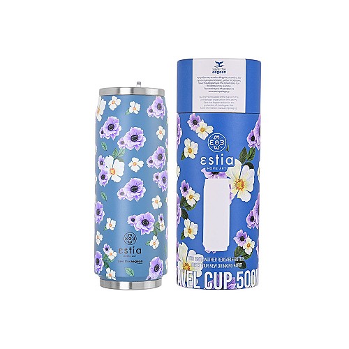 ESTIA ΘΕΡΜΟΣ TRAVEL CUP SAVE THE AEGEAN 500ml GARDEN BLUE 01-16807