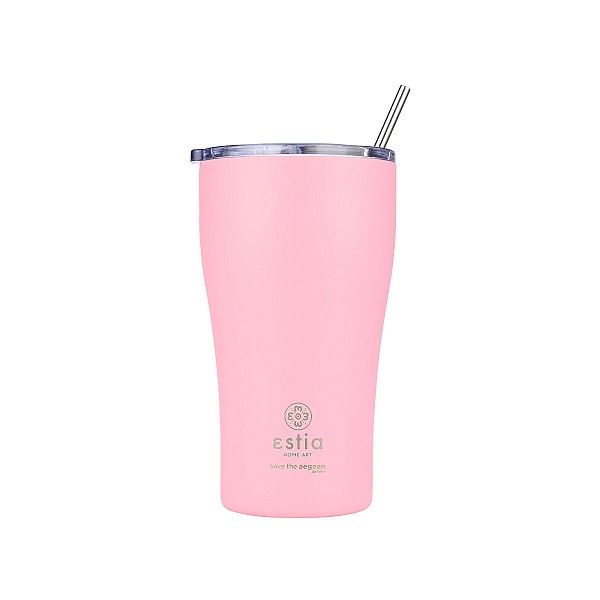 ESTIA ΘΕΡΜΟΣ COFFEE MUG SAVE THE AEGEAN 500ml BLOSSOM ROSE 01-23157