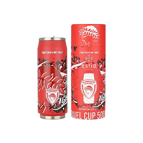 ESTIA ΘΕΡΜΟΣ TRAVEL CUP OLYMPIACOS BC EDITION TOGETHER WE FIGHT 500ml 00-27100