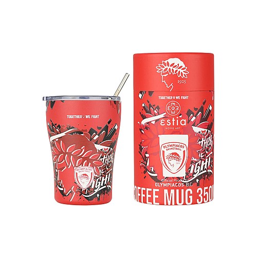 ESTIA ΘΕΡΜΟΣ COFFEE MUG OLYMPIACOS BC EDITION TOGETHER WE FIGHT 350ml 00-27223