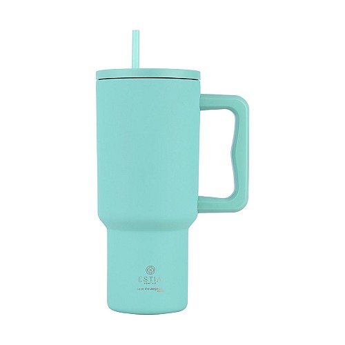 ESTIA ΘΕΡΜΟΣ STRAW TUMBLER XL SAVE THE AEGEAN 900ml BERMUDA GREEN 01-32135