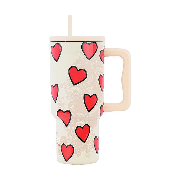 ESTIA ΘΕΡΜΟΣ STRAW TUMBLER XL SAVE THE AEGEAN 900ml TENDER LACE 01-32074