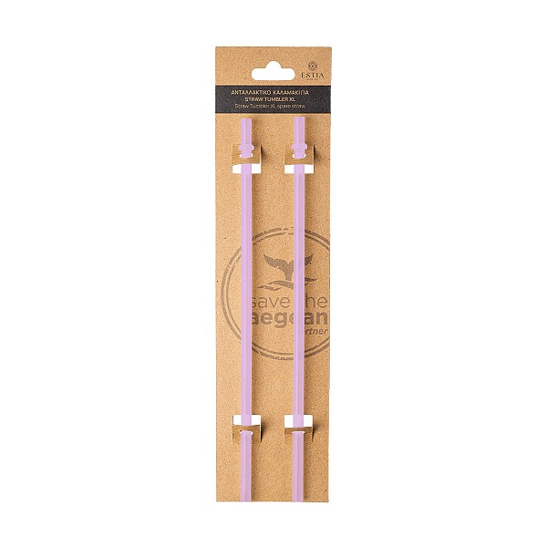 ESTIA ΑΝΤΑΛΛΑΚΤΙΚΑ ΚΑΛΑΜΑΚΙΑ STRAW TUMBLER XL 900ml LAVENDER PURPLE 2 ΤΕΜ 01-32357