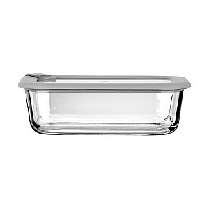 ESTIA ΦΑΓΗΤΟΔΟΧΕΙΟ COLORSEAL ΓΥΑΛΙΝΟ 1050ml 21.6x16.5x7.4cm ΜΕ ΚΑΠΑΚΙ ΣΙΛΙΚΟΝΗΣ ΓΚΡΙ 01-26424
