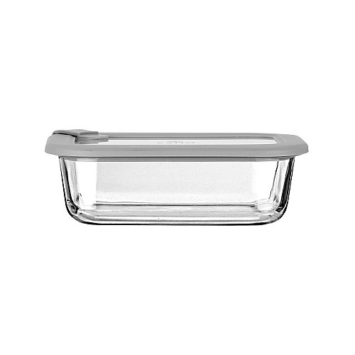 ESTIA ΦΑΓΗΤΟΔΟΧΕΙΟ COLORSEAL ΓΥΑΛΙΝΟ 640ml 18.9x14.5x6.7 ΜΕ ΚΑΠΑΚΙ ΣΙΛΙΚΟΝΗΣ ΓΚΡΙ 01-26417