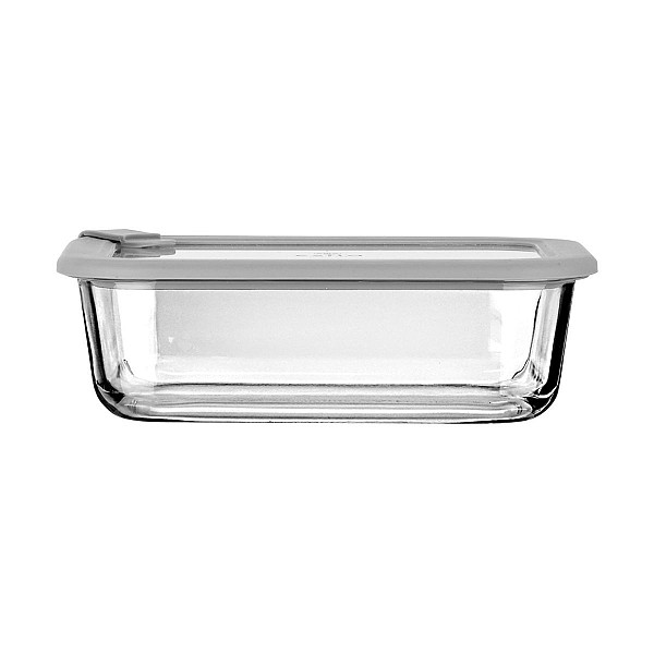 ESTIA ΦΑΓΗΤΟΔΟΧΕΙΟ COLORSEAL ΓΥΑΛΙΝΟ 1050ml 21.6x16.5x7.4cm ΜΕ ΚΑΠΑΚΙ ΣΙΛΙΚΟΝΗΣ ΓΚΡΙ 01-26424
