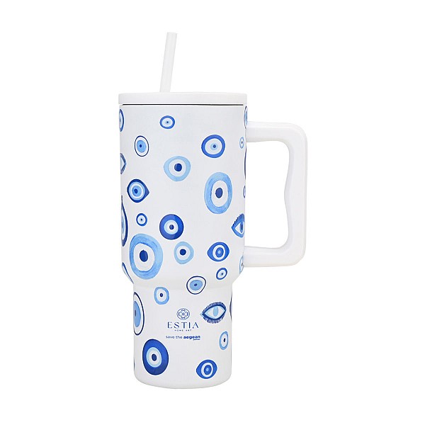 ESTIA ΘΕΡΜΟΣ STRAW TUMBLER XL SAVE THE AEGEAN 900ml SPIRIT OF LUCK 01-35204