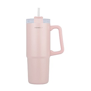 ESTIA ΘΕΡΜΟΣ STRAW TUMBLER 900ml ROSE QUARTZ 01-34535