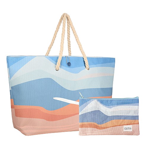 ESTIA ΤΣΑΝΤΑ ΘΑΛΑΣΣΗΣ SERENE SHORES 63x20x36cm ΜΕ ΤΣΑΝΤΑΚΙ 00-30438