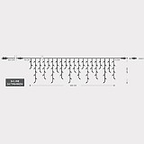 EUROLAMP ΒΡΟΧΗ, 144 LED 3mm, 36V ΜΕΤΑΣΧΗΜΑΤΙΣΤΗ, 4 ΕΠΕΚΤΑΣΕΙΣ ΕΩΣ 3 ΣΕΤ, ΠΡΑΣΙΝΟ PVC ΚΑΛΩΔΙΟ, ΘΕΡΜΟ ΛΕΥΚΟ LED (H60 x W300cm, 5/7/5/7), ΠΡΟΕΚΤΑΣΗ ΠΑΡΟΧΗΣ 3m, ΙΡ44 600-11357