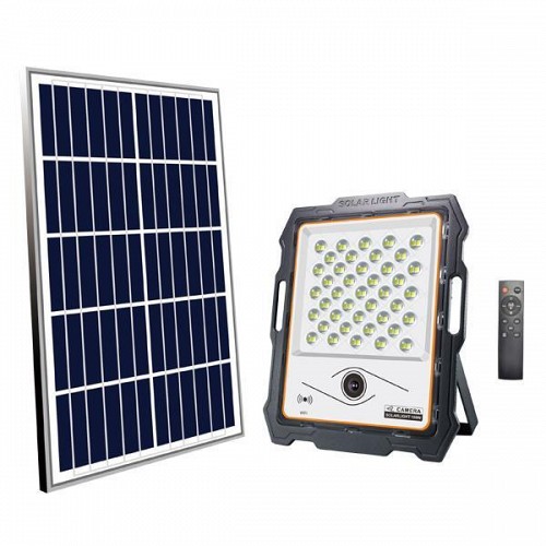 EUROLAMP ΠΡΟΒΟΛΕΑΣ LED 100W SMD ΗΛΙΑΚΟΣ ΜΕ ΚΑΜΕΡΑ DC5V 6500K IP65 ΜΑΥΡΟΣ PLUS 147-69594