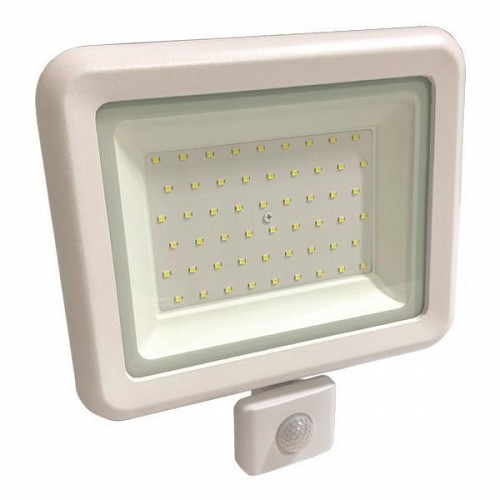 EUROLAMP ΠΡΟΒΟΛΕΑΣ LED 50W SMD ΜΕ ΠΕΡΙΣΤΡΕΦΟΜΕΝΟ ΑΝΙΧΝΕΥΤΗ ΚΙΝΗΣΗΣ ΛΕΥΚΟΣ IP44 6500K PLUS 147-69659