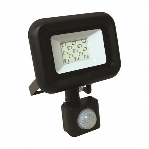 EUROLAMP ΠΡΟΒΟΛΕΑΣ LED 10W SMD ΜΕ ΠΕΡΙΣΤΡΕΦΟΜΕΝΟ ΑΝΙΧΝΕΥΤΗ ΚΙΝΗΣΗΣ ΜΑΥΡΟΣ IP44 4000K PLUS 147-69631