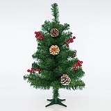 EUROLAMP ΔΕΝΤΡΟ 60cm, ΜΕ ΧΙΟΝΙΣΜΕΝΕΣ ΚΟΥΚΟΥΝΑΡΕΣ ΚΑΙ BERRIES, 70 TIPS (ΠΑΧΟΣ ΤΩΝ TIPS 6cm), ΠΡΑΣΙΝΟ ΧΡΩΜΑ 600-30026