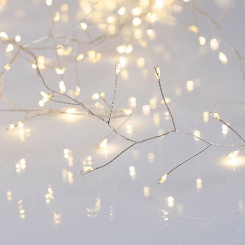 EUROLAMP CLUSTER 4,4m, 480 MINI LED, ΜΕΤΑΣΧΗΜΑΤΙΣΤΗ, ΣΤΑΘΕΡΟ, ΑΣΗΜΙ ΧΑΛΚΙΝΟ ΚΑΛΩΔΙΟ, ΘΕΡΜΟ ΛΕΥΚΟ LED, ΠΡΟΕΚΤΑΣΗ ΠΑΡΟΧΗΣ 5m, IP44 600-08201