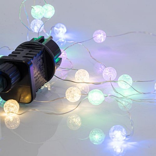 EUROLAMP ΚΟΥΡΤΙΝΑ, 140 MINI LED, ΚΡΑΚΕΛΕ ΜΠΑΛΕΣ 1.3cm, 31V ΜΕΤΑΣΧΗΜΑΤΙΣΤΗ, 4 ΕΠΕΚΤΑΣΕΙΣ ΕΩΣ 3 ΣΕΤ, ΑΣΗΜΙ ΧΑΛΚΙΝΟ ΚΑΛΩΔΙΟ, ΧΡΩΜΑΤΙΣΤΟ LED (H150 x W100cm, 10 ΣΕΙΡΕΣ x 14 LED), ΠΡΟΕΚΤΑΣΗ ΠΑΡΟΧΗΣ 3m, IP44 600-11434