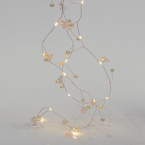 EUROLAMP ΣΕΙΡΑ, 20 MINI LED, ΑΚΡΥΛΙΚΑ ΛΟΥΛΟΥΔΙΑ & ΠΕΡΛΕΣ, ΜΠΑΤΑΡΙΑΣ 2xAA, ΧΡΟΝΟΔΙΑΚΟΠΤΗ, ΑΣΗΜΙ ΧΑΛΚΙΝΟ ΚΑΛΩΔΙΟ, ΘΕΡΜΟ ΛΕΥΚΟ LED ΑΝΑ 7.5cm, ΠΡΟΕΚΤΑΣΗ ΠΑΡΟΧΗΣ 50cm, IP20 600-11479