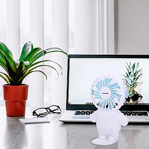 EUROLAMP ΑΝΕΜΙΣΤΗΡΑΣ ΧΕΙΡΟΣ ΕΠΑΝΑΦΟΡΤΙΖΟΜΕΝΟΣ ΜΕ USB Φ8 ΛΕΥΚΟ-ΜΠΛΕ 300-20526