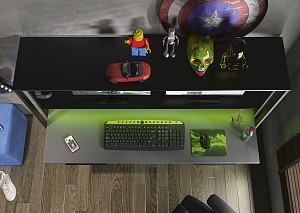 Inside Home Stream Γραφείο Gaming 157x60x145εκ. Μαύρο/Ανθρακί 0111.GM38