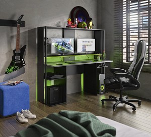 Inside Home Stream Γραφείο Gaming 157x60x145εκ. Μαύρο/Ανθρακί 0111.GM38
