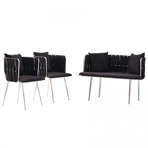 MULTIHOME ΣΕΤ ΣΑΛΟΝΙΟΥ 3ΤΜΧ SARMA ΜΑΥΡΟ ΜΕ ΠΟΔΙΑ ΑΣΗΜΙ 655-7