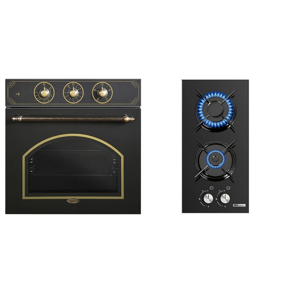 ΣΕΤ ΦΟΥΡΝΟΣ B66-SF3 (MT) BLACK RETRO + ΕΣΤΙΑ DOMINO ΑΕΡΊΟΥ MH-6141 MULTIHOME