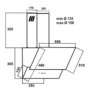 ΑΠΟΡΡΟΦΗΤΗΡΑΣ ΚΑΜΙΝΑΔΑ MULTIHOME MH-6605 BEIGE 90CM
