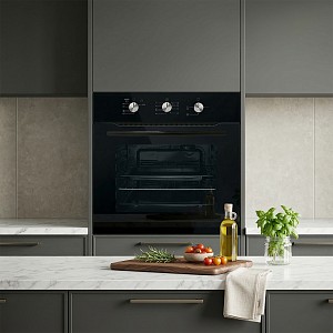 ΕΝΤΟΙΧΙΖΟΜΕΝΟΣ ΦΟΥΡΝΟΣ ΑΕΡΙΟ SILIFO SF6090 BLACK GLASS