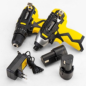 BORMANN BCD2050 Δραπ/Βιδο Κρουστικό 12V,28Nm,2 Ταχύτητες & Παλμικό Κατσαβίδι 12V,100Nm,2x1.5Ah BCD2050