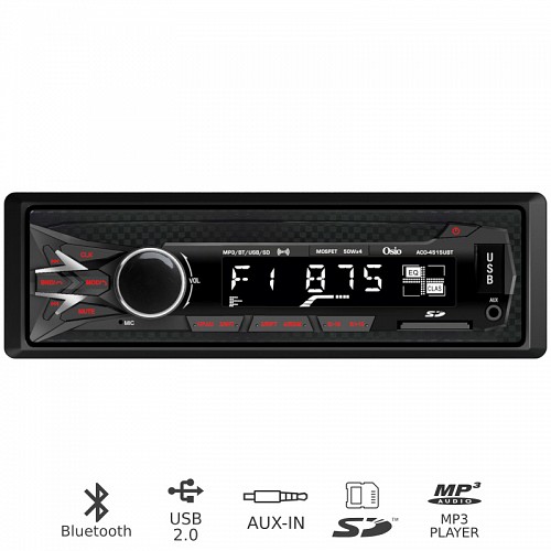 OSIO ACO-4515UBT ΡΑΔΙΟ USB ΑΥΤΟΚΙΝΗΤΟΥ ΜΕ BLUETOOTH, SD ΚΑΙ AUX-IN