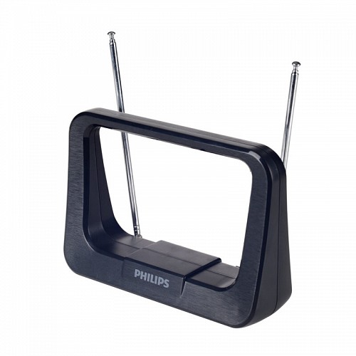 Philips SDV1226/GRS Κεραία τηλεόρασης HDTV/4K/UHF/VHF/FM εσωτερικού χώρου με ενισχυτή 28 dB και φίλτρο GSM  - 17 x 12 cm