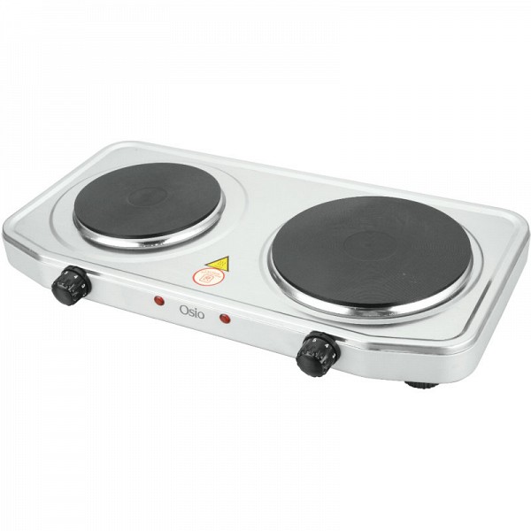 Osio OHP-2218 Διπλή ηλεκτρική εστία κουζίνας inox με θερμοστάτη 15.5 cm - 18.5 cm 2500 W