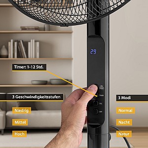 First Austria FA-5553-4 Aνεμιστήρας δαπέδου με οθόνη 16? 45W