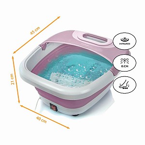First Austria FA-8116-2-PI Ροζ αναδιπλούμενο υδρομασάζ ποδιών με θέρμανση νερού, φυσαλίδες και υπέρυθρες - 450W