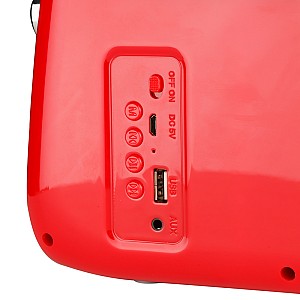 Osio OPR-3040R Κόκκινο Ρετρό φορητό αναλογικό ραδιόφωνο με Bluetooth, AUX, USB, FM και subwoofer - 24W