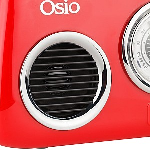 Osio OPR-3040R Κόκκινο Ρετρό φορητό αναλογικό ραδιόφωνο με Bluetooth, AUX, USB, FM και subwoofer - 24W